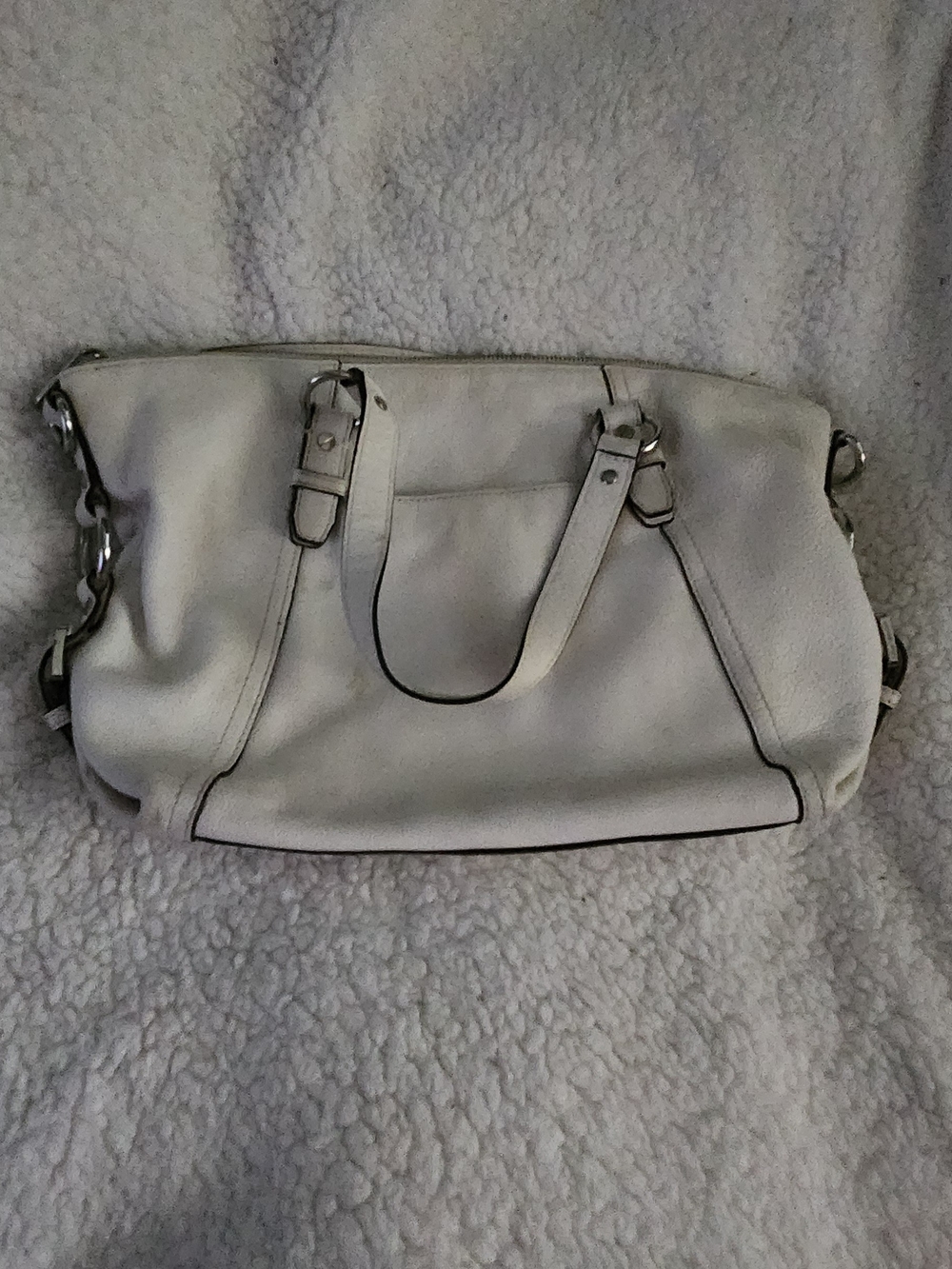 Classic Women's Leather Tote Bag in White Micheal Kors
